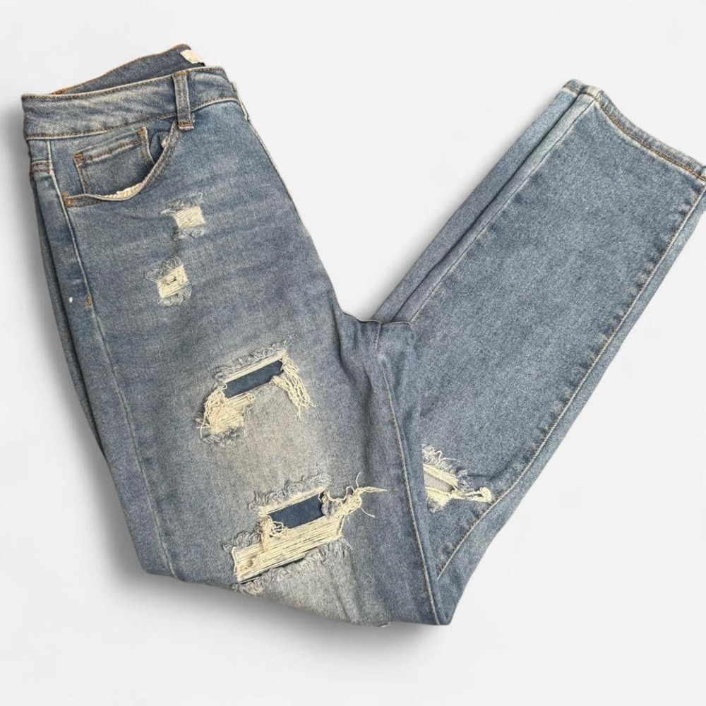 High Waisted Wax Jeans, Size 5